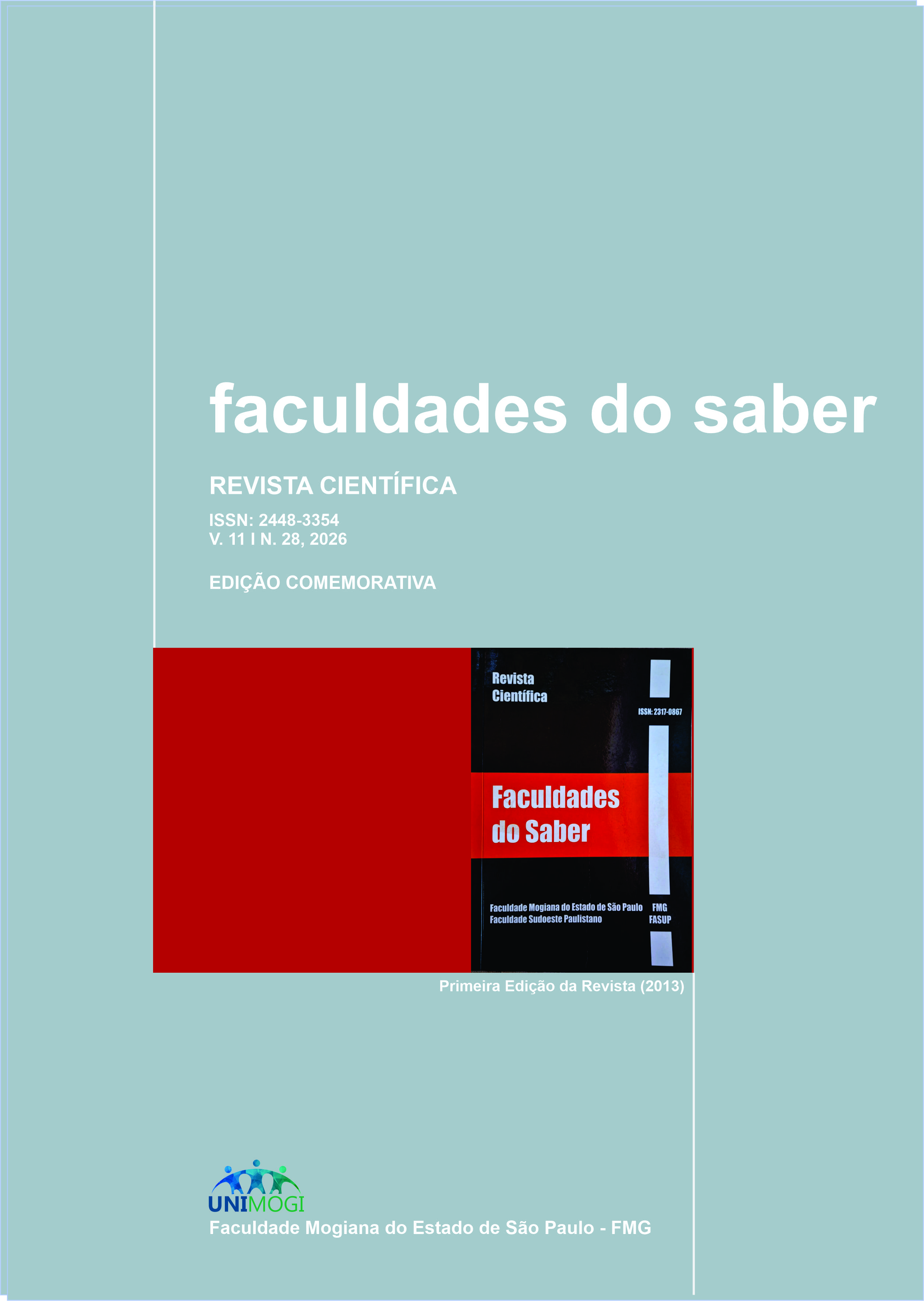 A Revista Faculdades do Saber é um periódico científico multidisciplinar comprometido com a produção, divulgação e democratização do conhecimento. Constitui-se como um espaço de diálogo entre pesquisadores, docentes, estudantes e profissionais de diferentes áreas, acolhendo estudos e pesquisas que contribuam para o avanço científico, a reflexão crítica e a transformação social. Pautada pelo rigor acadêmico, pela ética e pela interdisciplinaridade, a revista busca aproximar a ciência da sociedade, incentivar novas investigações e fortalecer a circulação do conhecimento em âmbito nacional e internacional.